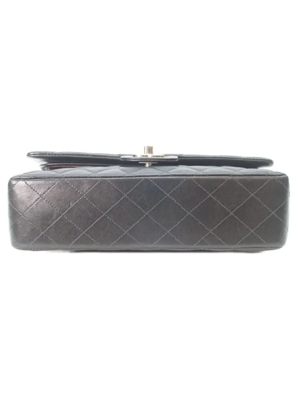 Chanel Black Lamb Silver Quilted 25 Shoulder Bag